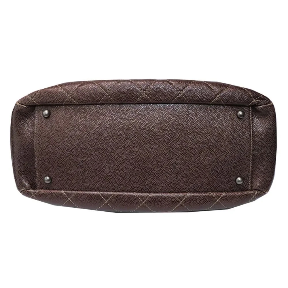 Chanel Caviar Skin Chain Shoulder Bag Brown